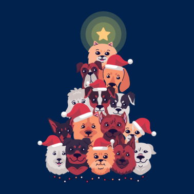 Motiv Hund Weihnachtsbaum