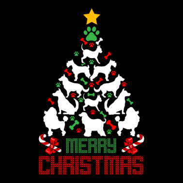 Motiv Hunde Weihnachten Weihnachtsbaum