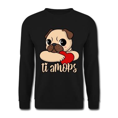 Hunde Pullover - Valentinstag Mops Herz ti amops Liebe ti amo Paare