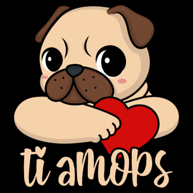 Motiv Valentinstag Mops Herz ti amops Liebe ti amo Paare