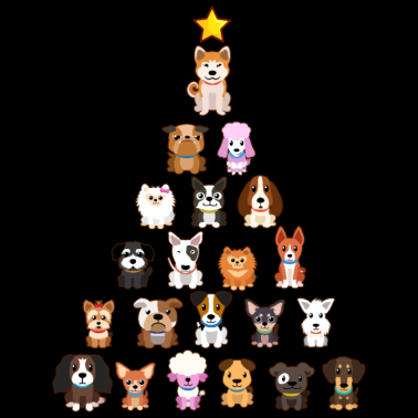 Motiv Weihnachten Hunde Welpen