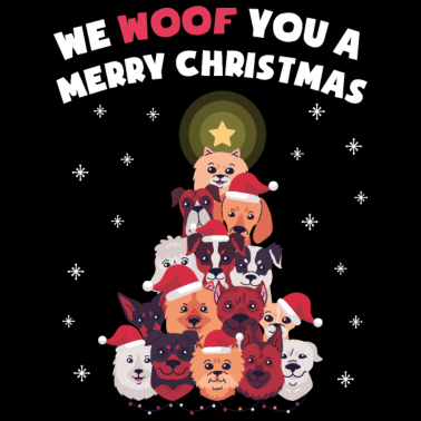 Motiv We Woof You A Merry Christmas - Weihnachten Hunde