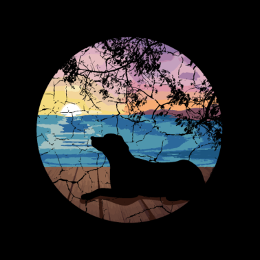 Motiv Sea Sunset Natur und Hund Person Geschenk