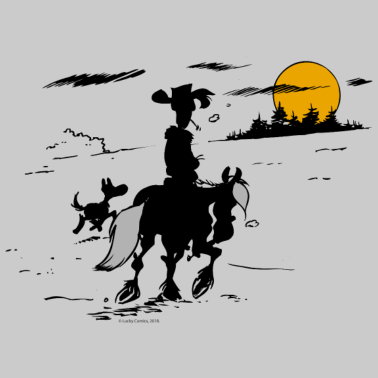 Motiv Lucky Luke mit Jolly Jumper und Rantanplan