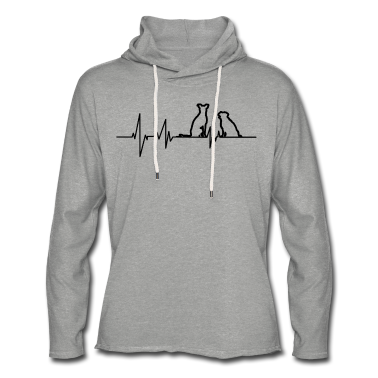 Hunde Hoodie - Zwei Hunde EKG Herzlinie