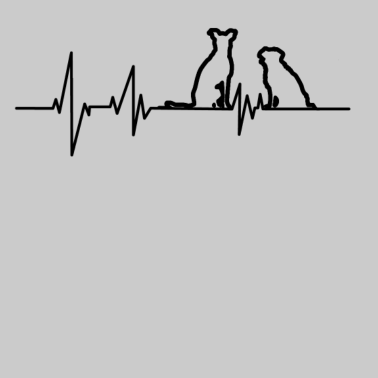 Motiv Zwei Hunde EKG Herzlinie