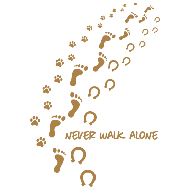 Motiv never walk alone hund pferd