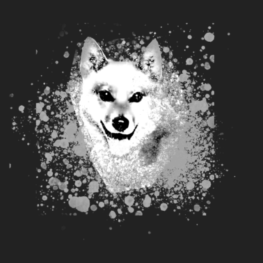 Motiv finnischer Spitz,spitz,malerei,hund,graffiti,weiss