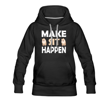 Hunde Hoodie - Pomeranian Make Sit Happen Familienhund