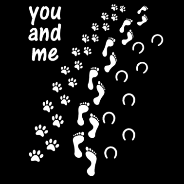Motiv You and me Pferd Hufeisen Hund