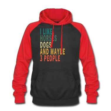 Hunde Hoodie - Ich mag Pferde Hunde & vielleicht 3 Personen Vintage Horse