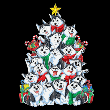 Motiv Sibirischer Husky Weihnachtsbaum Weihnachten Gesch