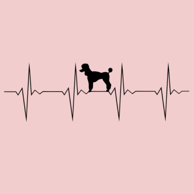 Motiv EKG Herzschlag Heartbeat Hund Poodle Pudel