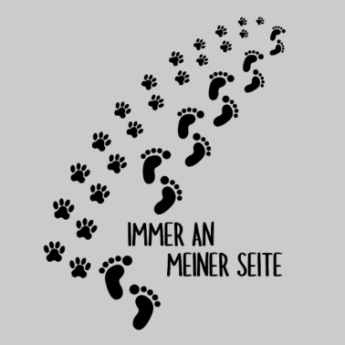 Motiv Immer an meiner Seite Pfote Fußabdruck Hund