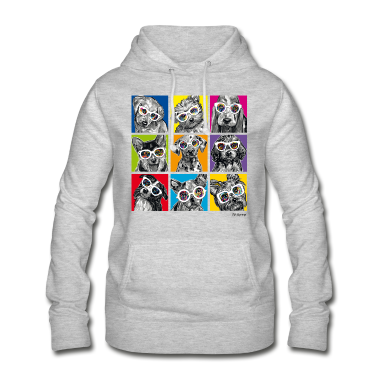 Hunde Hoodie - P.D. Moreno Hunde Kacheln Collage Pop Art