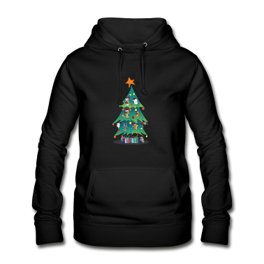 Hunde Hoodie - Katzen Katze Hunde Hund Weihnachtsbaum