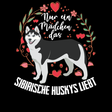Motiv Sibirische Husky Mädchen Liebe Hund Herz Geschenk