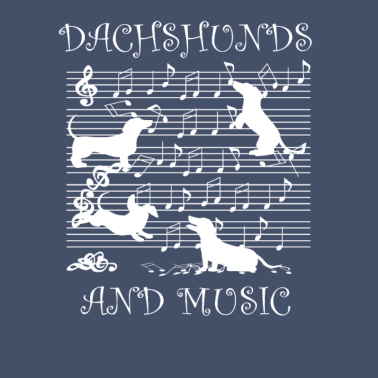 Motiv Dackel spielt mit Musiknoten Musiker Noten