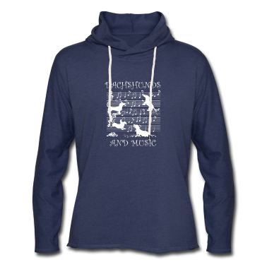 Hunde Hoodie - Dackel spielt mit Musiknoten Musiker Noten