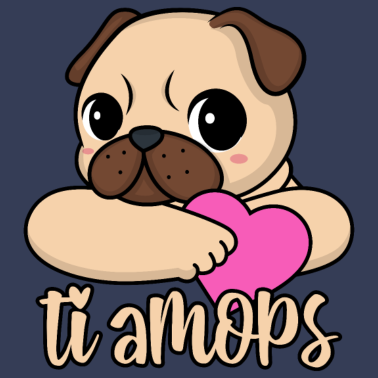 Motiv Valentinstag Mops Herz ti amops Liebe ti amo Paare