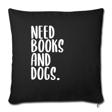 Hunde Kissenbezug - Bücher und Hunde Spruch