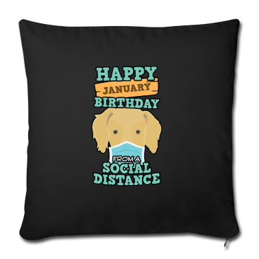Hunde Kissenbezug - Social Distancing Gift Alles Gute zum Januar Geburtstag