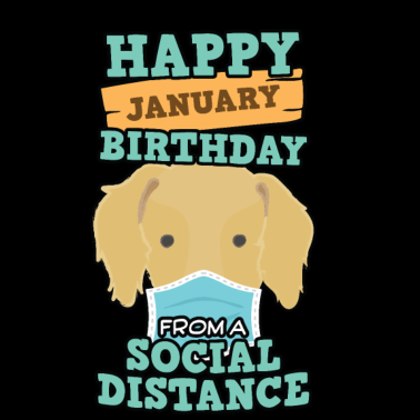 Motiv Social Distancing Gift Alles Gute zum Januar Geburtstag