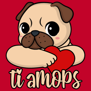 Motiv Valentinstag Mops Herz ti amops Liebe ti amo Paare