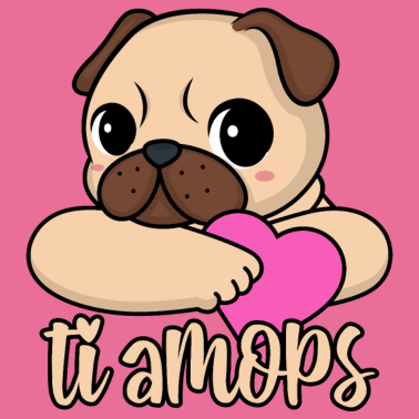 Motiv Valentinstag Mops Herz ti amops Liebe ti amo Paare