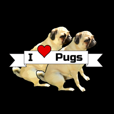 Motiv I love Pugs Mops Hund Haustier Tier Liebe Geschenk