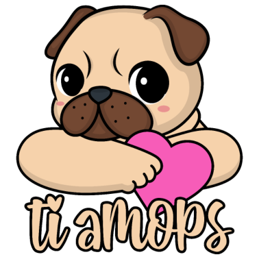Motiv Valentinstag Mops Herz ti amops Liebe ti amo Paare