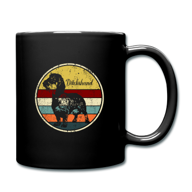 Hunde Tasse - Dachshund Rauhaardackel Retro Kreis Silhouette