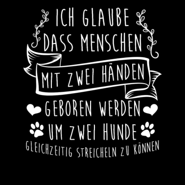 Motiv Hunde 2 Hände zum Hunde streicheln Geschenk