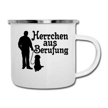 Hunde Emaille Tasse - Herrchen aus Berufung, Hund, Tier, Geschenk