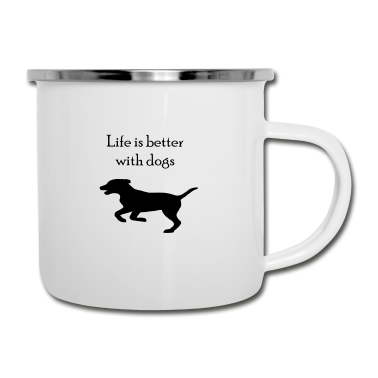 Hunde Emaille Tasse - Hunde Spruch