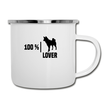 Hunde Emaille Tasse - Akita Inu Ken American Hund Frauchen Geschenk