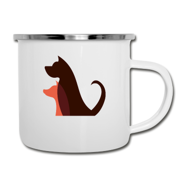 Hunde Emaille Tasse - Hund Hund Hund