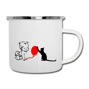 Hunde Emaille Tasse - Katze