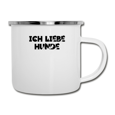 Hunde Emaille Tasse - ich liebe Hunde Hund
