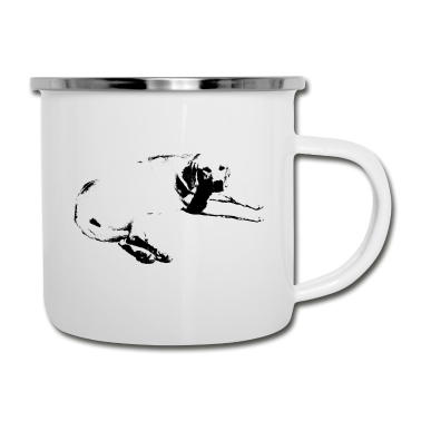 Hunde Emaille Tasse - Hund Hunde Geschenk