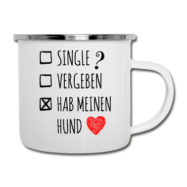 Hunde Emaille Tasse - Hab meinen Hund