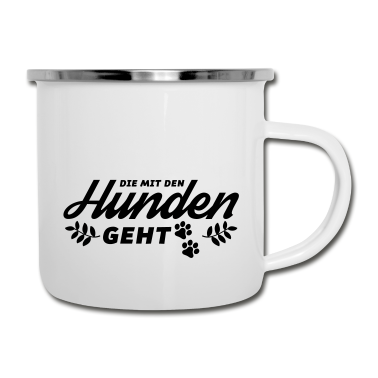 Hunde Emaille Tasse - die mit den hunden