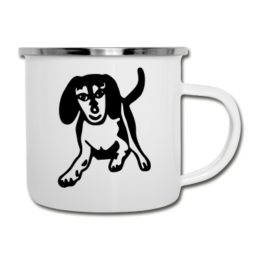 Hunde Emaille Tasse - hund
