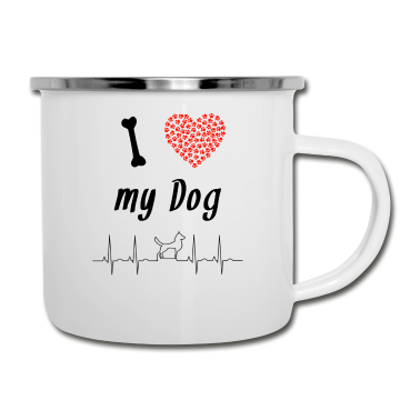 Hunde Emaille Tasse - Hunde
