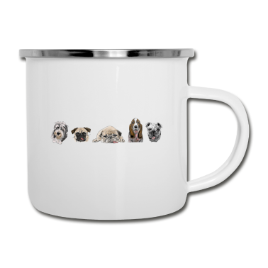 Hunde Emaille Tasse - Hunde