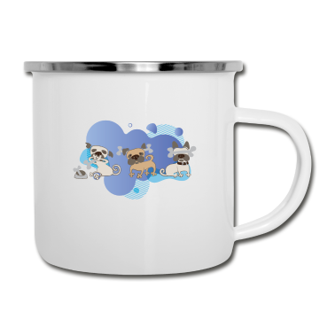 Hunde Emaille Tasse - hunde
