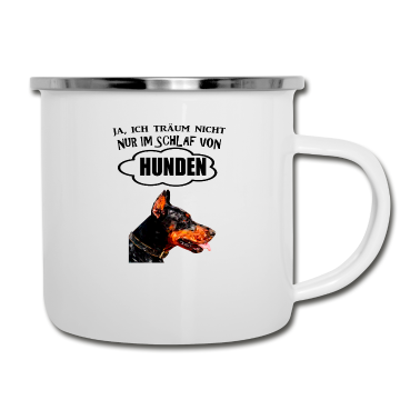 Hunde Emaille Tasse - Hunde Hund Geschenkidee