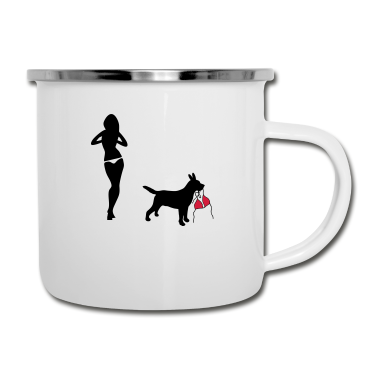 Hunde Emaille Tasse - hund