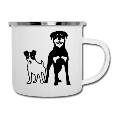 Hunde Emaille Tasse - Hunde