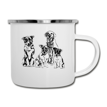 Hunde Emaille Tasse - Hunde